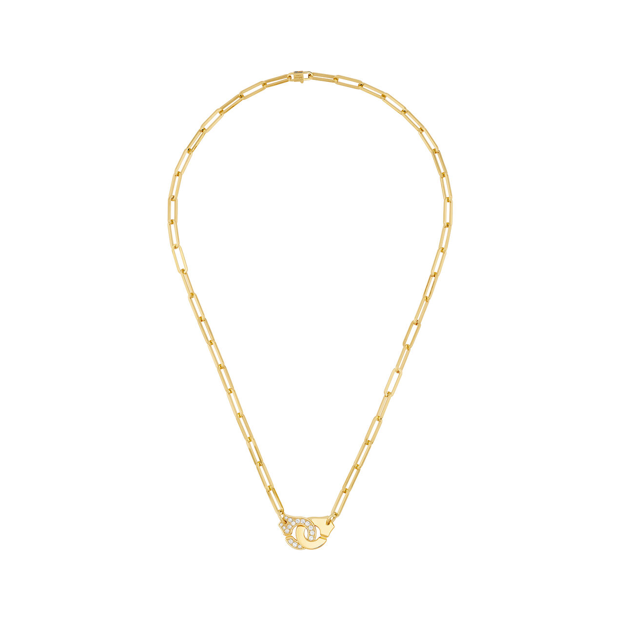 dinh van Paris Menottes R12 Yellow Gold and Diamond Pavé Necklace 652211 image number 0