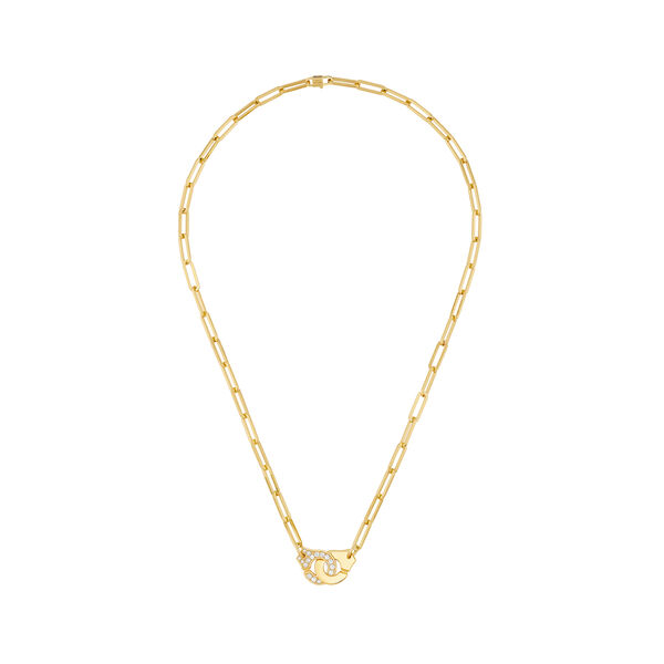 Collier Menottes R12 en or jaune avec pavé de diamants