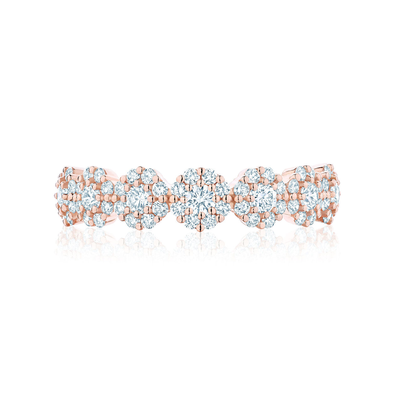 Birks Iconic Bague Snowflake superposable en or rose avec diamants image number 0