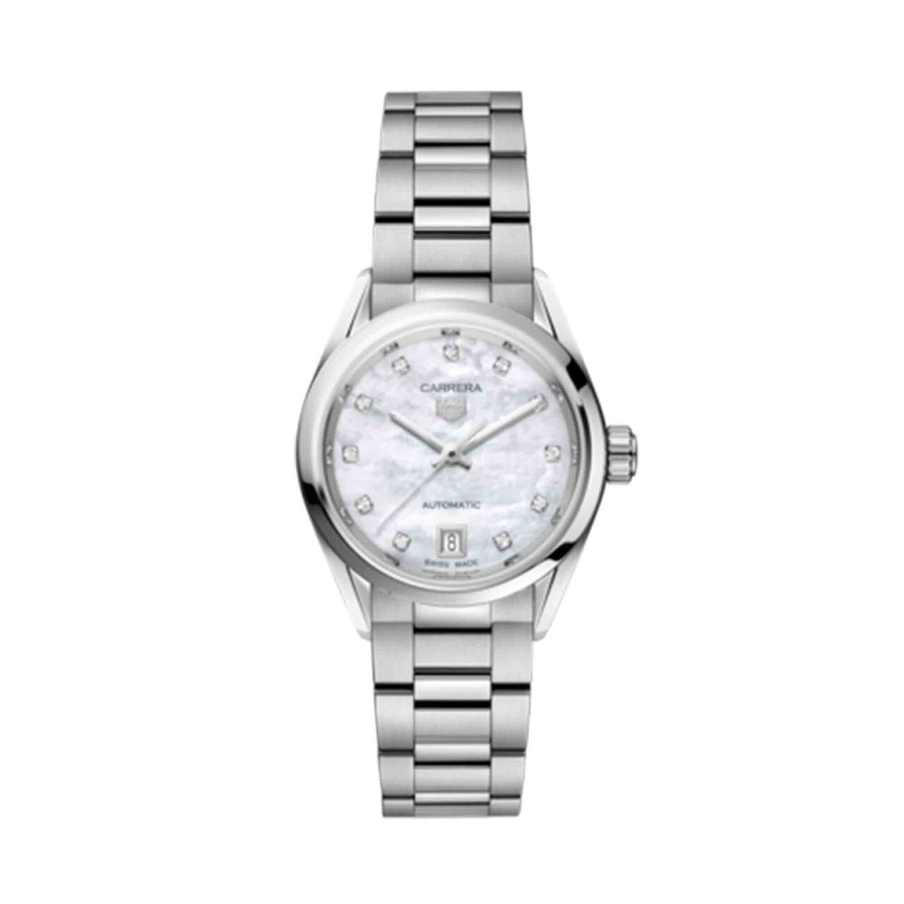 tag heuer carrera automatic steel diamond 29 mm wbn2412.ba0621 front image number 0