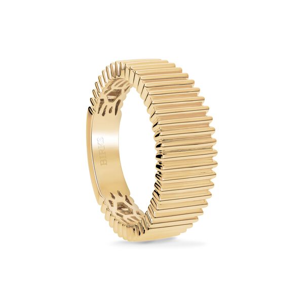 Bague plissée évasée en or jaune