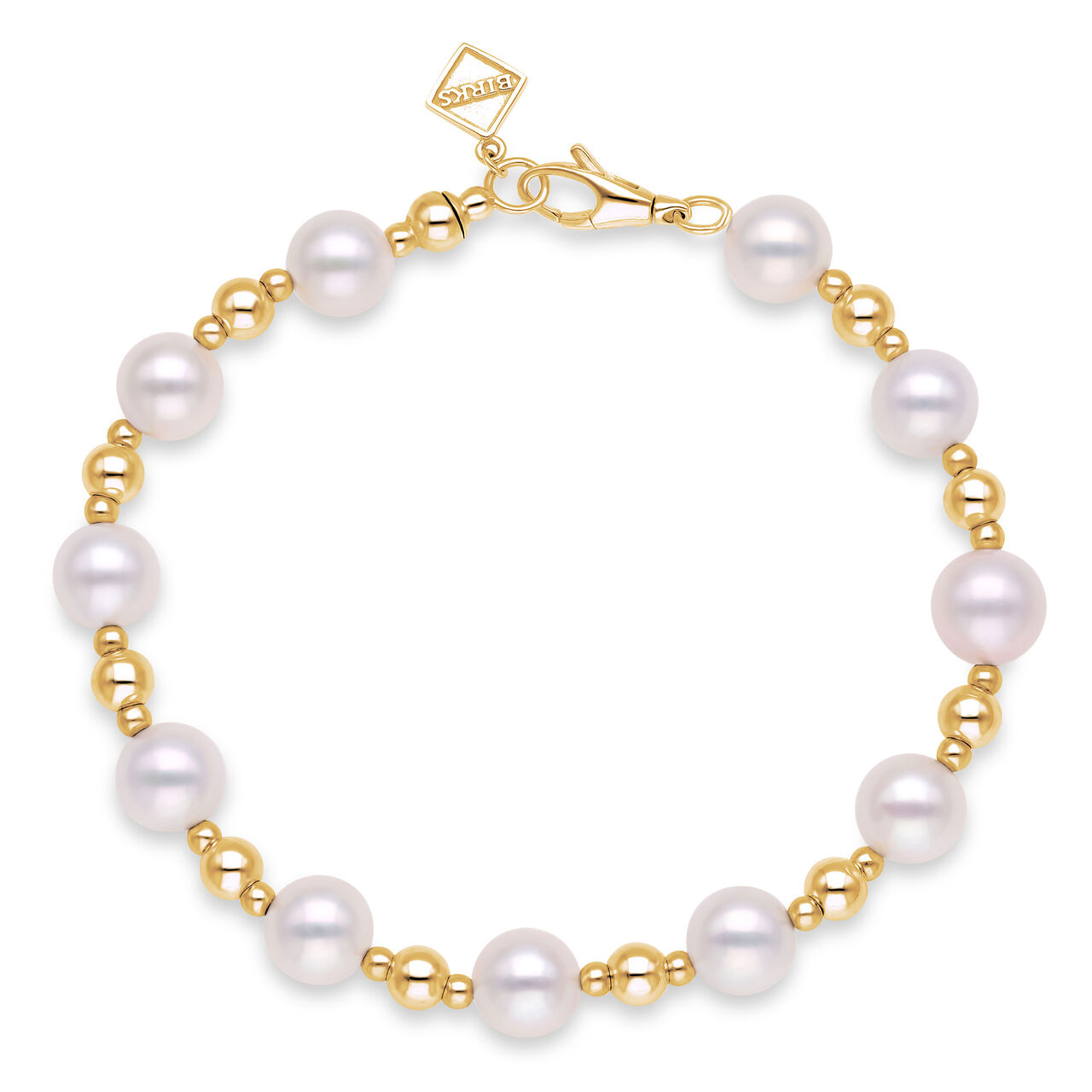 Birks Essentials Bracelet en or jaune avec perles d&rsquo;eau douce et billes d&rsquo;or image number 0