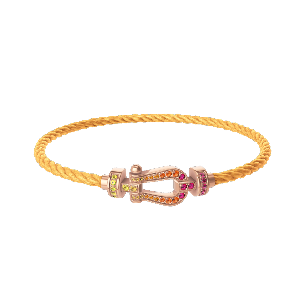 FRED Force 10 Medium Rose Gold and Multi-Stone Pav&eacute; Cable Bracelet 0B0202-6B1207 image number 0
