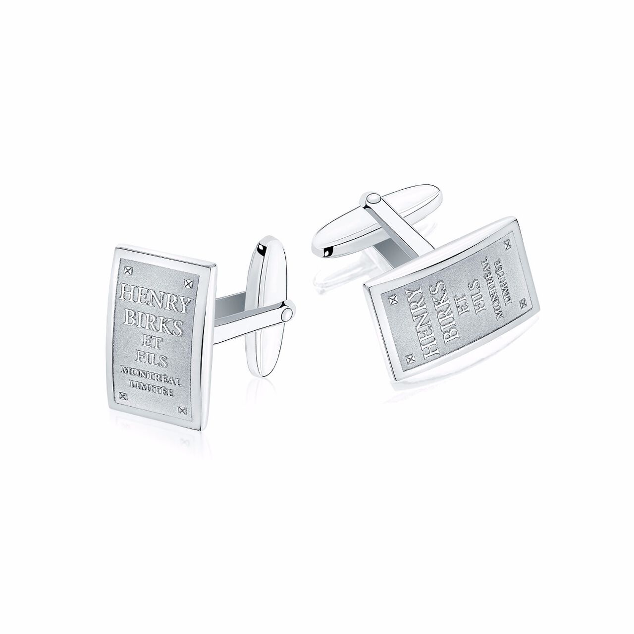 maison bijoux birks rectangular silver cufflinks image number 0