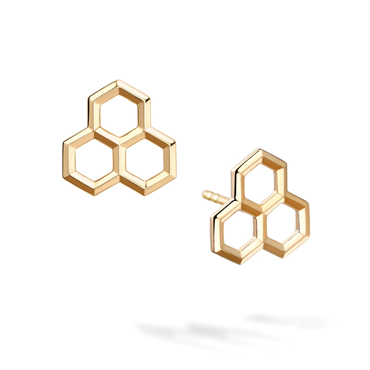 Bijoux Birks Bee Chic Yellow Gold Hexagons Stud Earrings image number 0