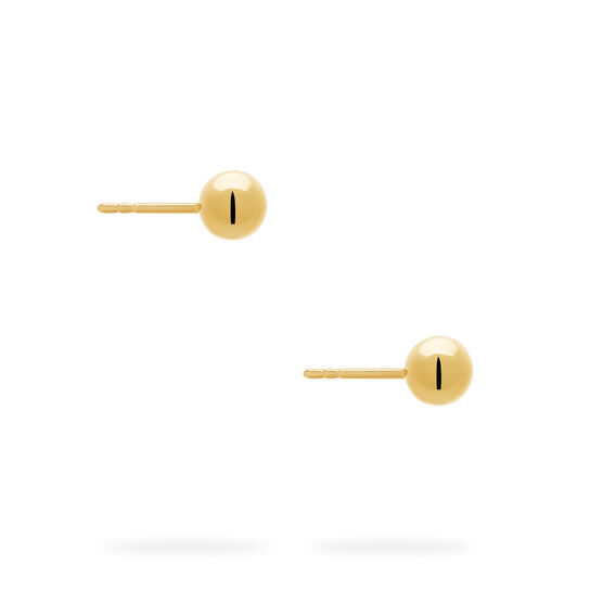 6 MM Yellow Gold Stud Earrings image number 2