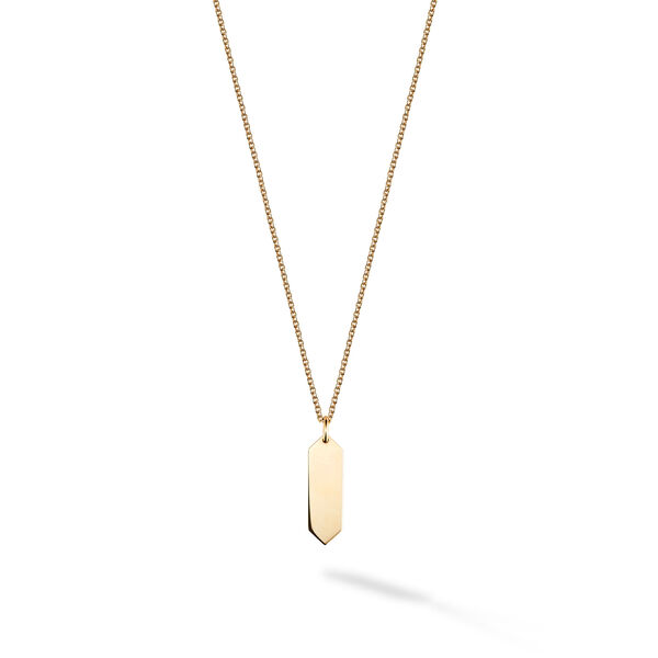 Yellow Gold Engravable Drop Pendant