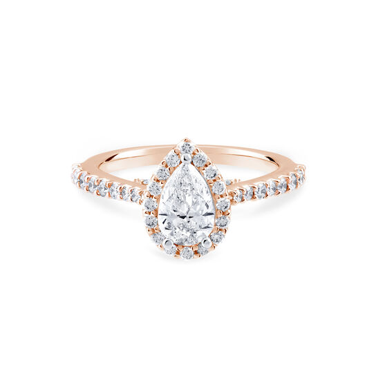 Birks 1879 Rose Gold Pear Diamond Engagement Ring image number 0