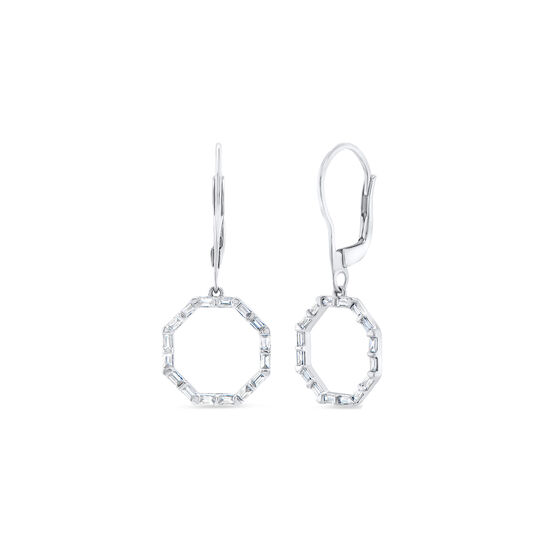 Uneek White Gold and Diamond Drop Hoop Earrings ER2971W image number 0