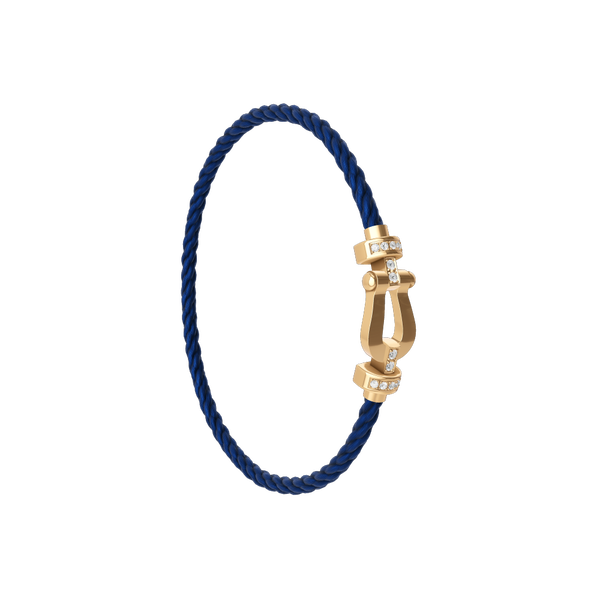 Force 10 Medium Yellow Gold and Diamond Pav&eacute; Cable Bracelet