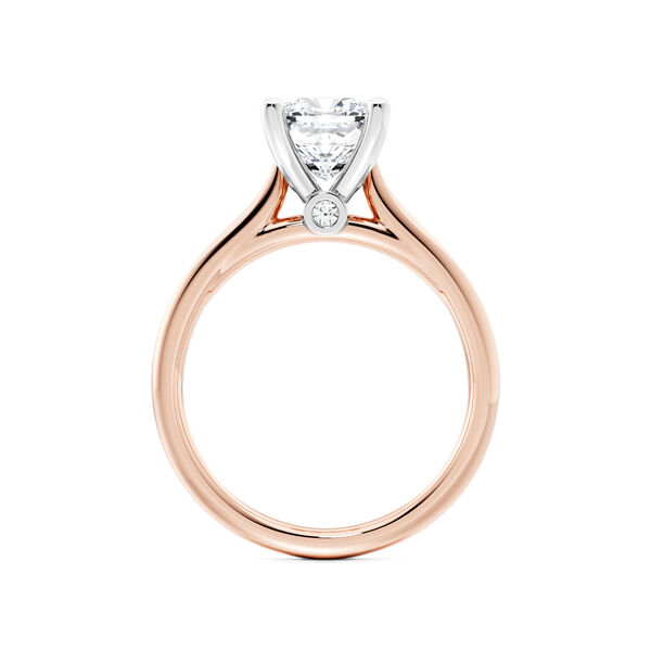 Cushion-Cut Solitaire Diamond Engagement Ring in Rose Gold