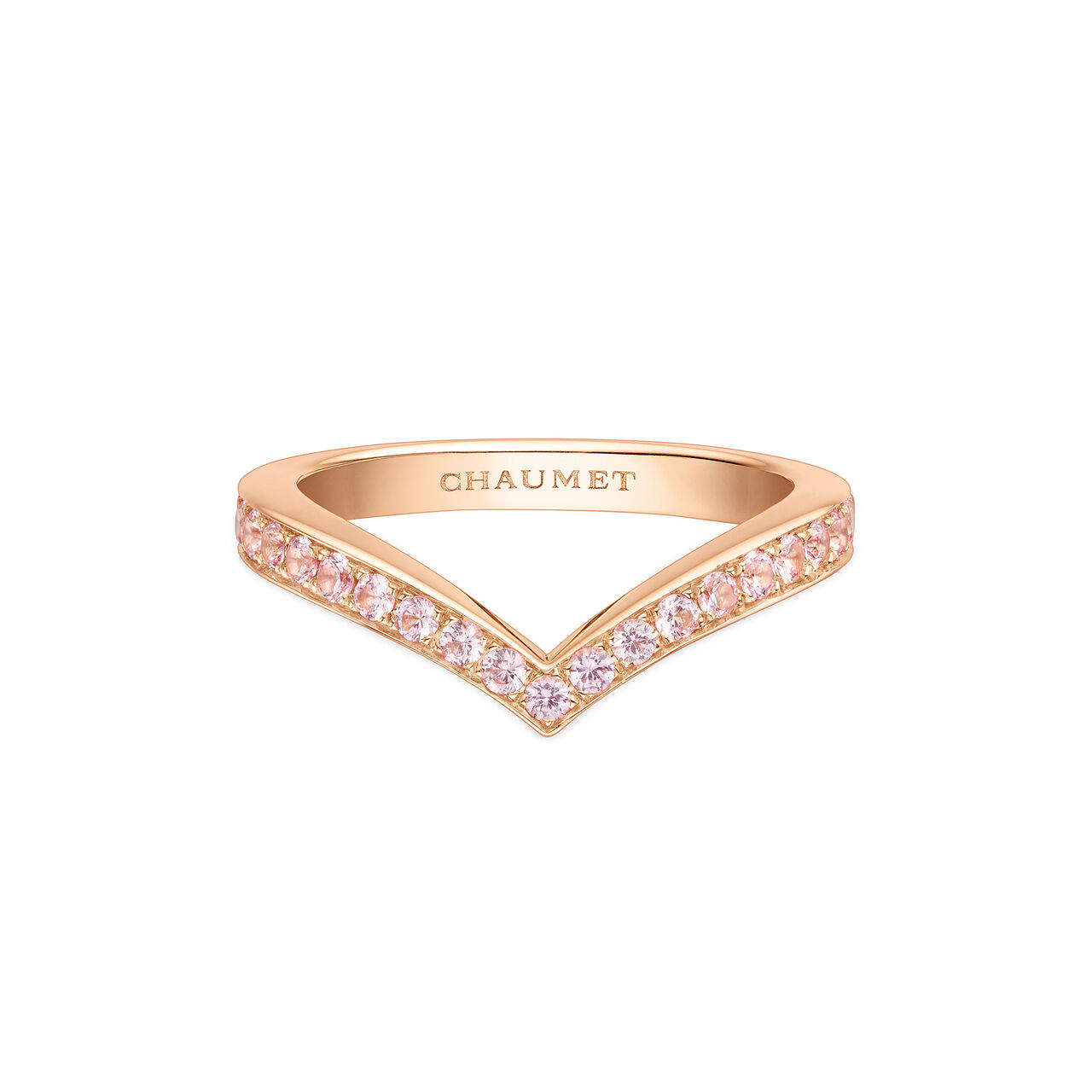 maison birks chaumet josephine aigrette rose gold pave pink sapphire ring 083687 image number 0