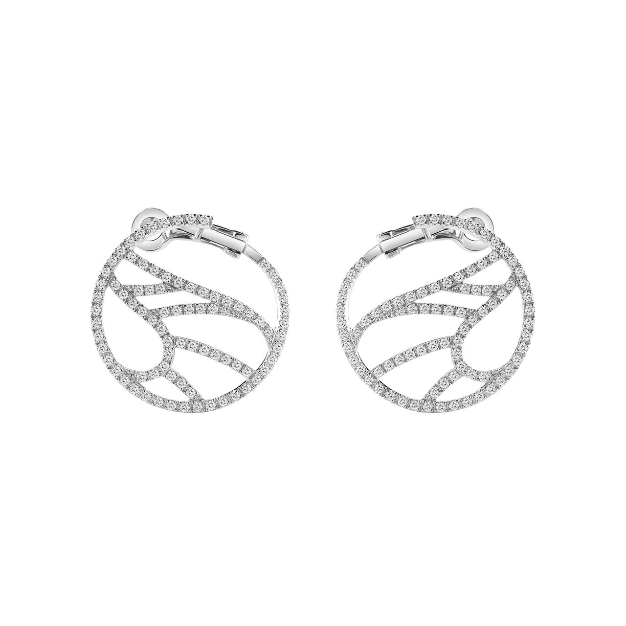 Damiani Battito D'Ali Small White Gold Diamond Earrings image number 0