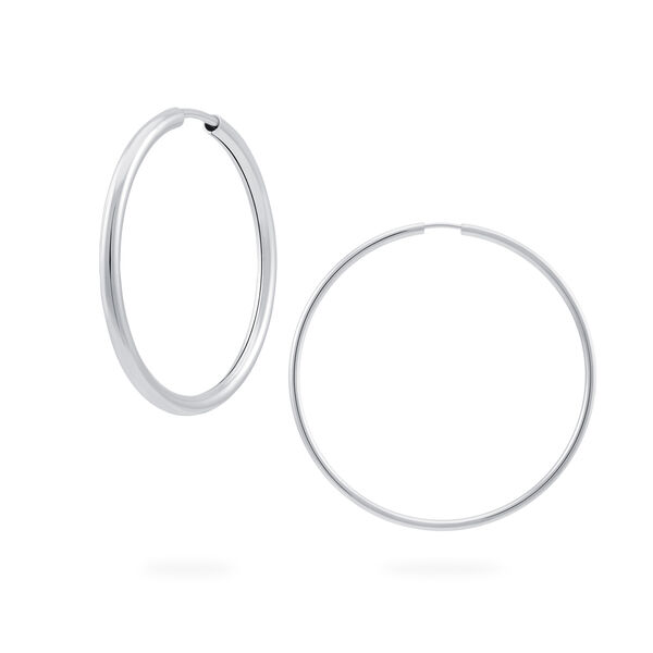 Boucles d'oreilles 54 mm cerceau en or blanc