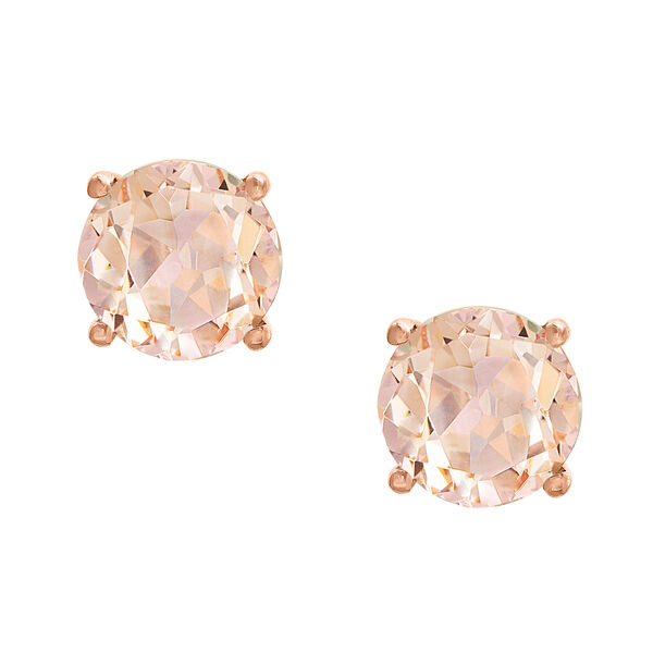 Rose Gold Morganite Stud Earrings