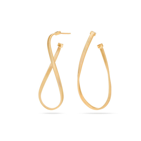 Boucles d'oreilles pendentives Marrakech en or jaune, grand modèle