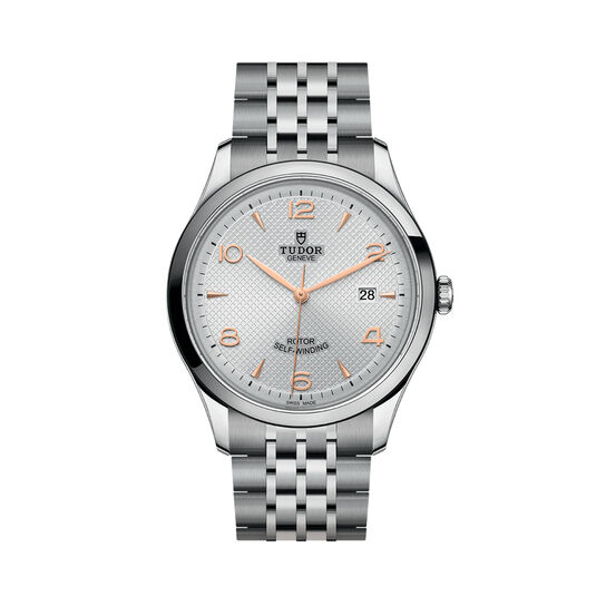 maison birks tudor 1926 41 mm steel case silver dial steel bracelet m91650 0001 image number 0