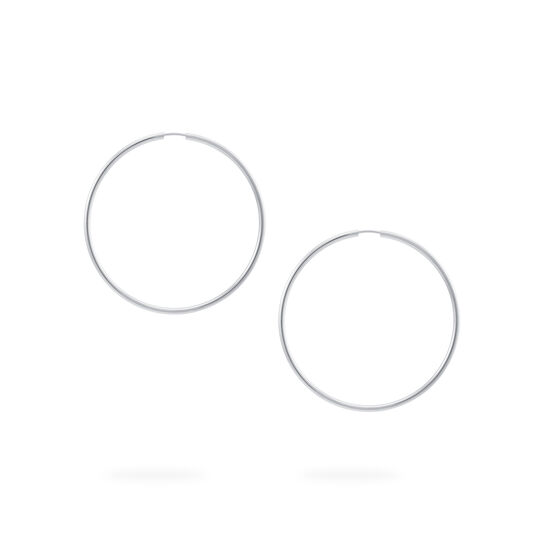 Boucles d'oreilles 29 mm cerceau en or blanc image number 2