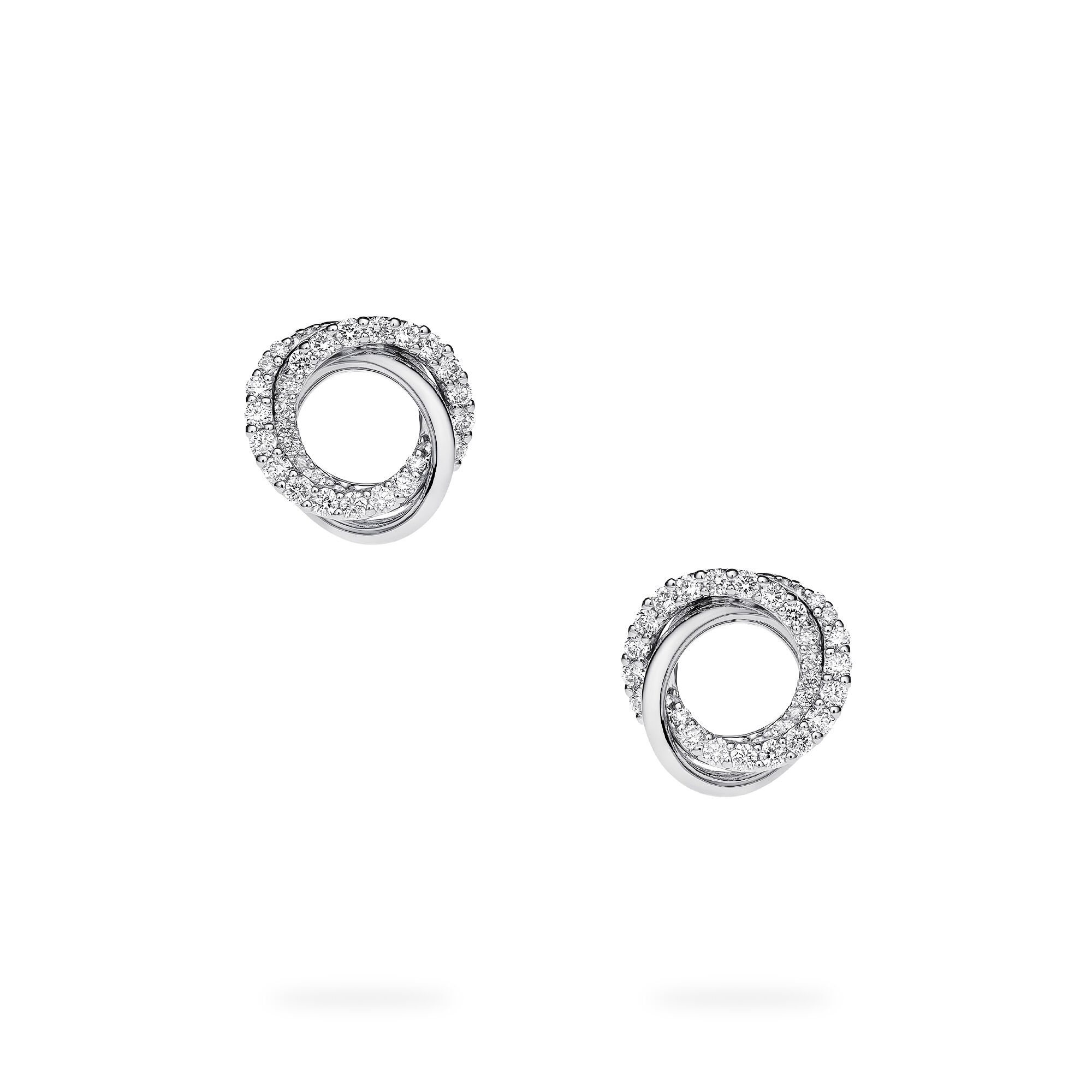Diamond and White Gold Circle Earrings