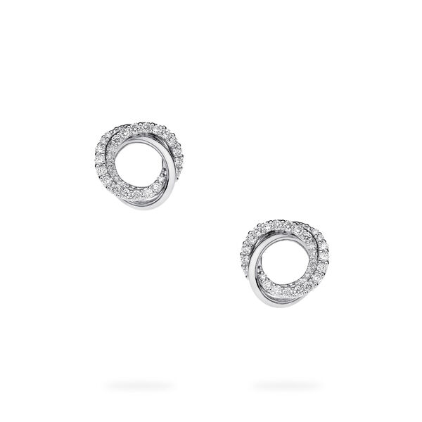 Diamond and White Gold Circle Earrings