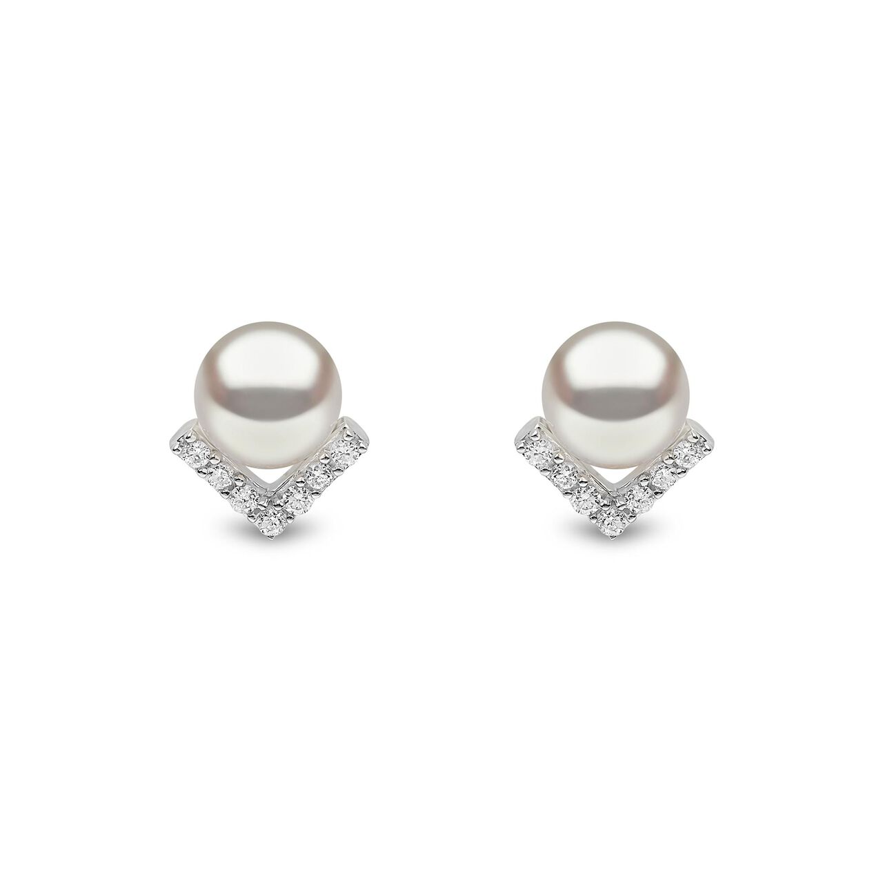 yoko london trend pearl v diamond stud tem0220 7f front image number 0