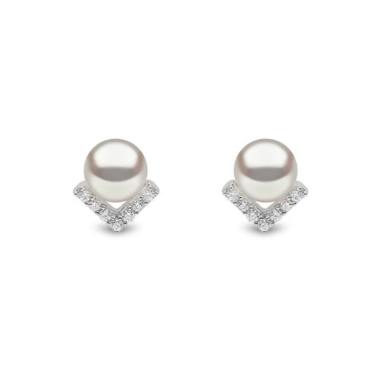 yoko london trend pearl v diamond stud tem0220 7f front image number 0