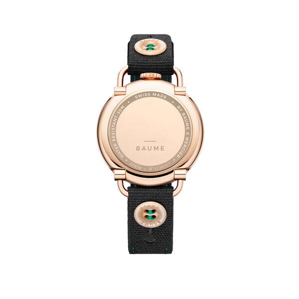 Baume 35 mm petites secondes quartz en acier inoxydable avec PVD doré