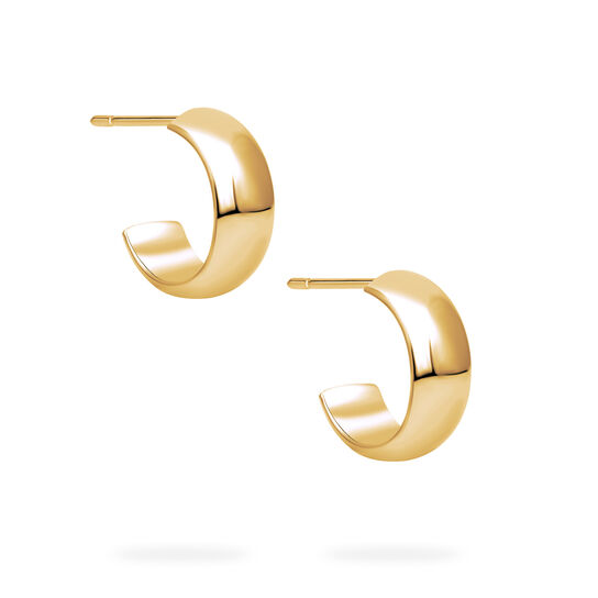 Birks Essentials Yellow Gold Narrow Hoop Earrings image number 2