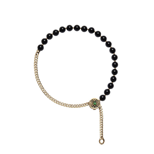 Collier Emblem en or jaune tsavorite et onyx
