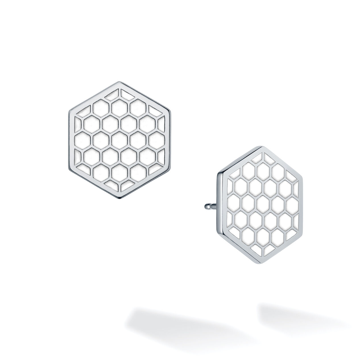 Bijoux Birks Bee Chic White Enamel And Sterling Silver Earrings image number 0