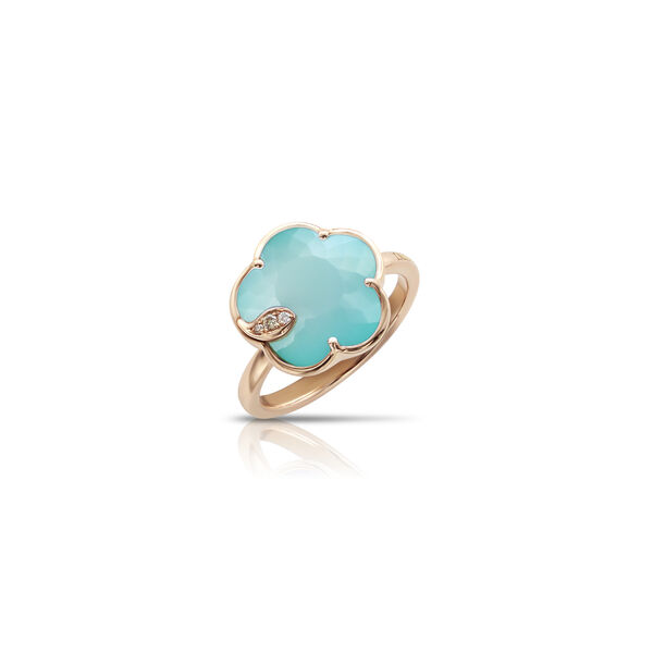 Petit Joli Rose Gold, Sea Moon and Diamond Ring