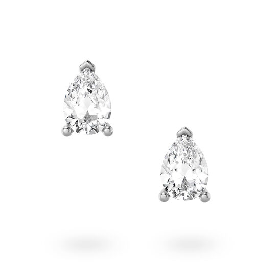 Birks Blue Boucles d'oreilles solitaires en diamant taille poire image number 1