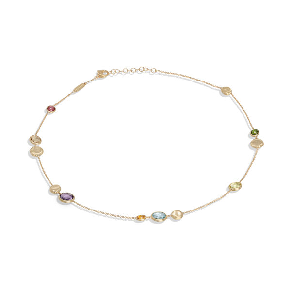 Jaipur Colour Yellow Gold and Semi-Precious Gemstone Necklace