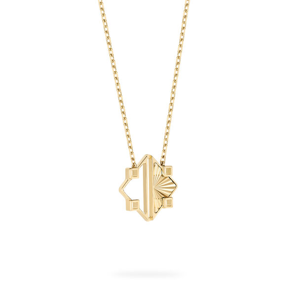 Pendentif Guilloché en or jaune demi-plein, moyen