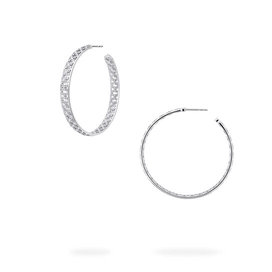 Birks Muse 40 mm Silver Hoop Earrings Angle image number 2
