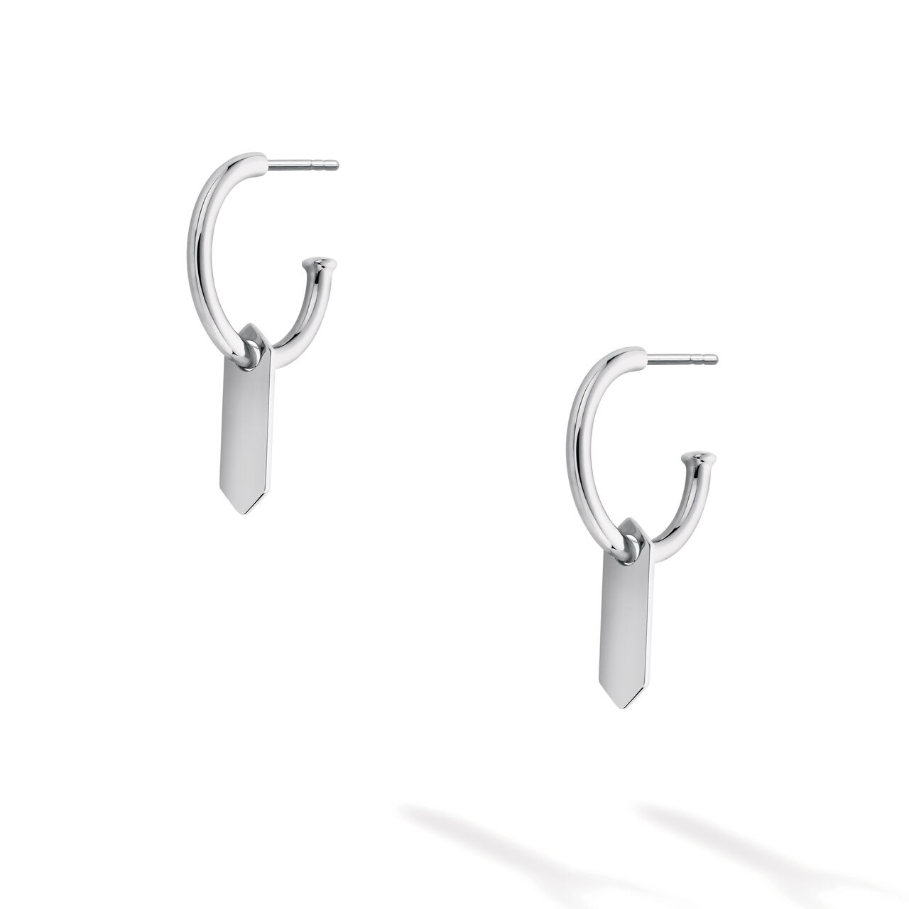 Birks Essentials Sterling Silver Drop Hoop Earrings image number 1