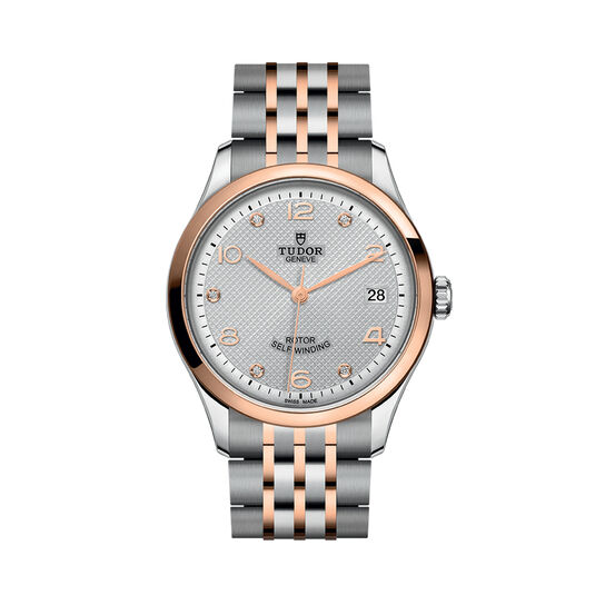 tudor 1926 36 mm steel case silver diamond set dial steel and rose gold bracelet m91451 0002 image number 0