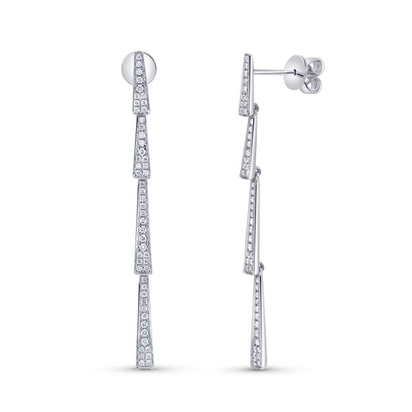 White Gold Drop Earrings with Diamonds