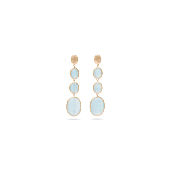 Siviglia Yellow Gold and Aquamarine Drop Earrings