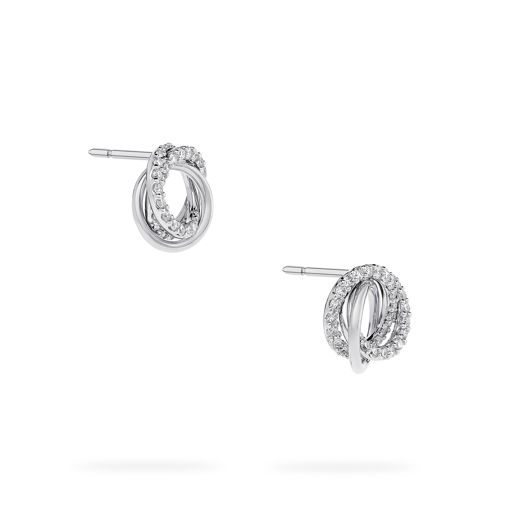 Diamond and White Gold Circle Earrings
