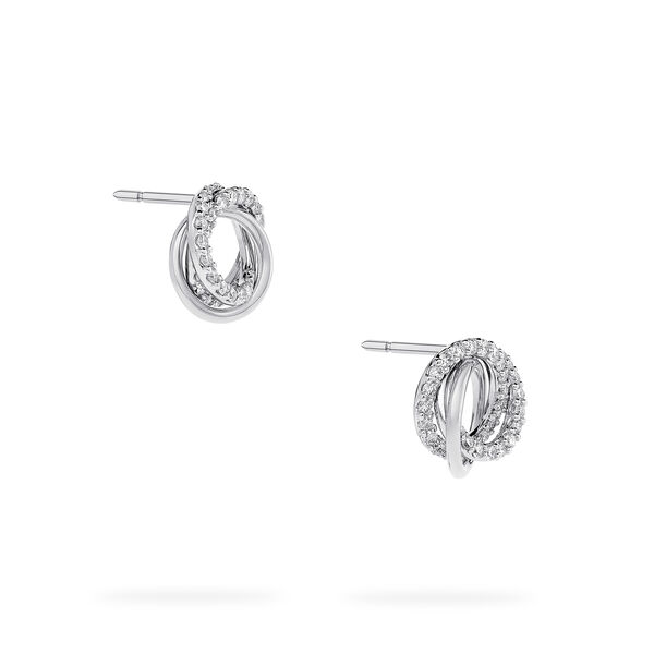 Diamond and White Gold Circle Earrings