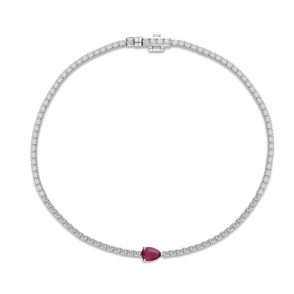 Bracelet en Or Blanc avec Diamants et Rubis
