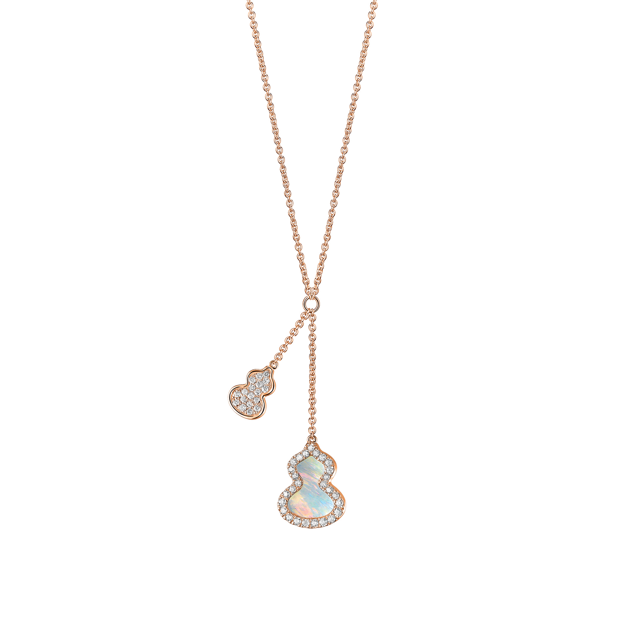 Qeelin Petite Wulu Rose Gold Necklace with Diamonds and Mother of Pearl WUNL0008DRGDMOP Front image number 0