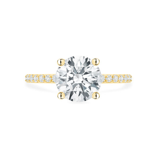 Round Solitaire Diamond Engagement Ring with Diamond Band image number 0