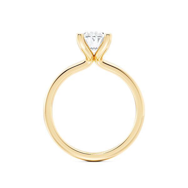 Oval-Cut Solitaire Diamond Engagement Ring in Yellow Gold
