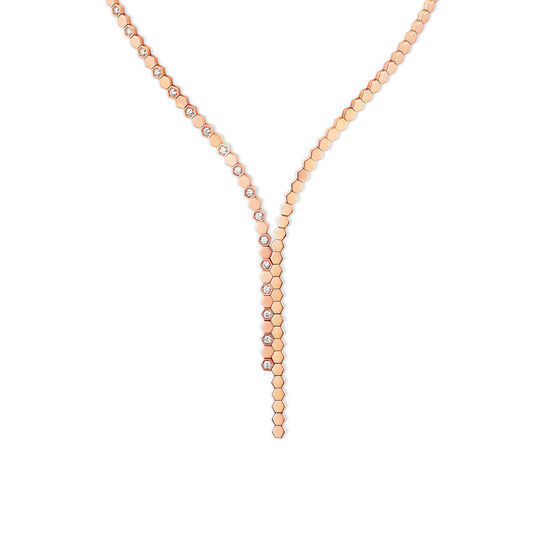 maison birks chaumet bee my love rose gold diamond asymetrical necklace 083989 image number 0
