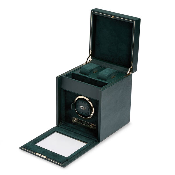 British Racing Green 1 Piece Watch Winder with Storage