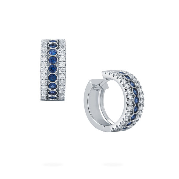 Boucles d'oreilles en saphirs et diamants