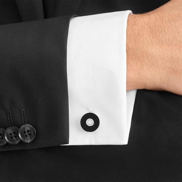 Pix Stainless Steel and Grossular Garnet Cufflinks