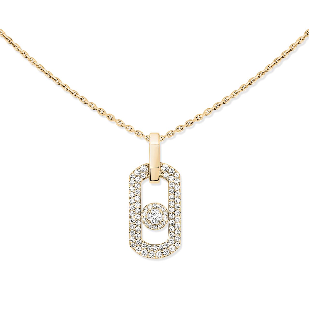 Messika So Move Yellow Gold and Diamond Pav&eacute; Pendant image number 1
